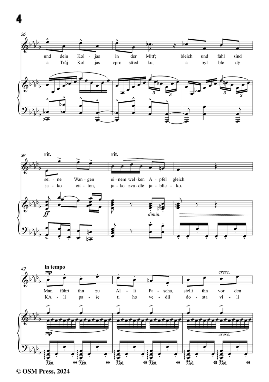 A. Dvořák-Koljas,píseň kleftská,in b flat minor Piano, Vocal scores gallery preview page 6