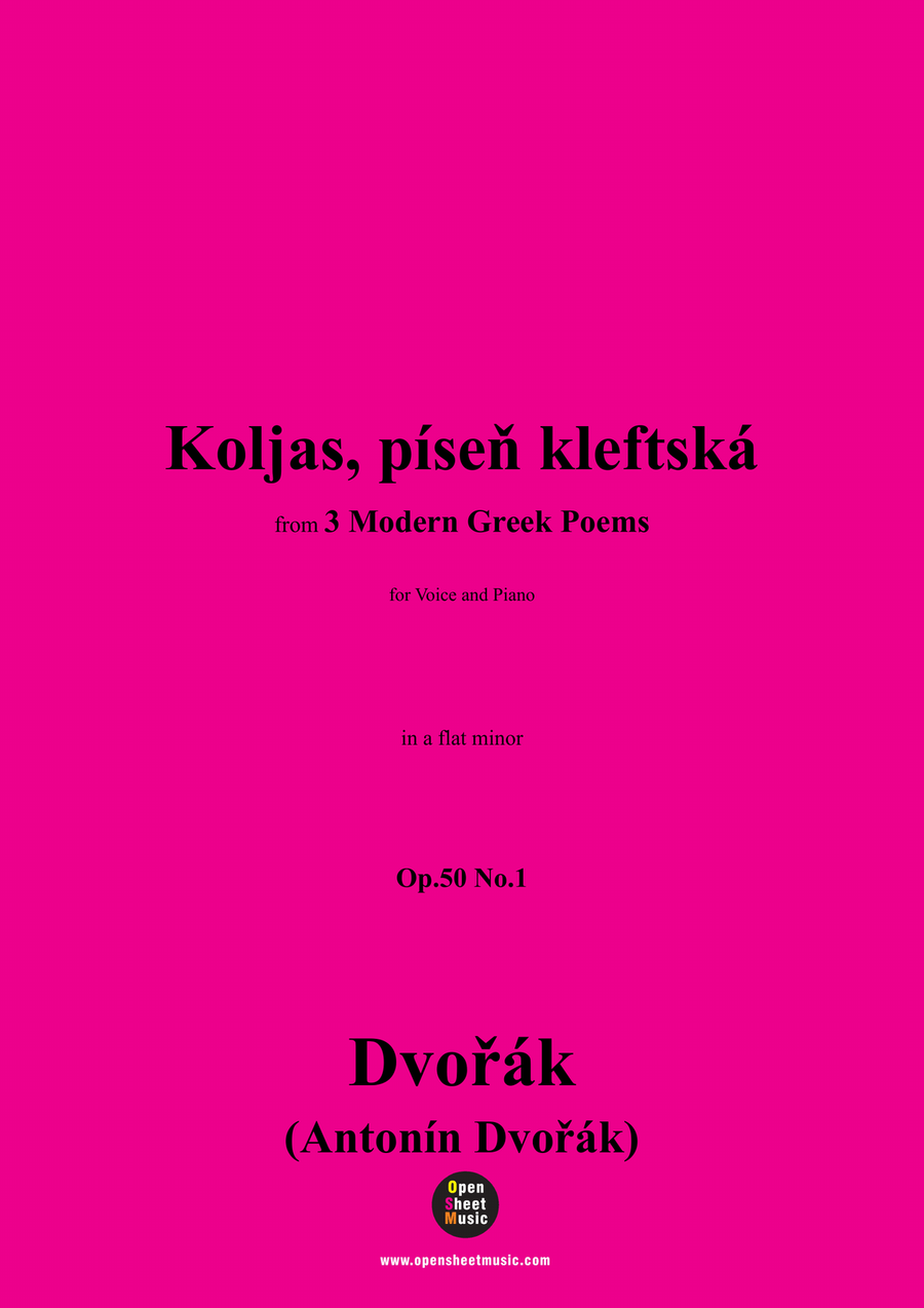A. Dvořák-Koljas,píseň kleftská,in a flat minor Piano, Vocal scores gallery preview page 1