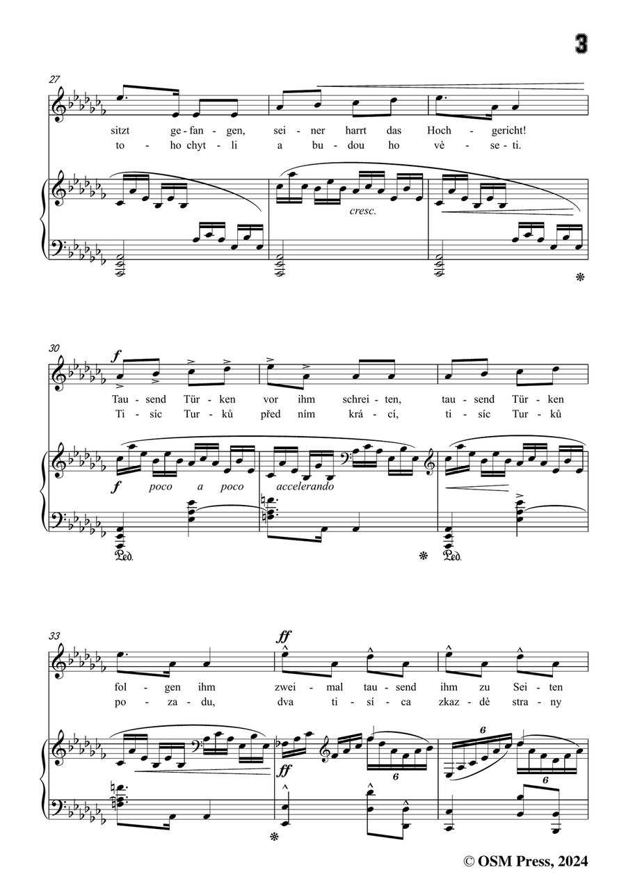 A. Dvořák-Koljas,píseň kleftská,in a flat minor Piano, Vocal scores gallery preview page 5