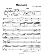 Mondnacht, by Schumann, Op.39 No.5, in G Major Piano, Vocal scores gallery preview page 3