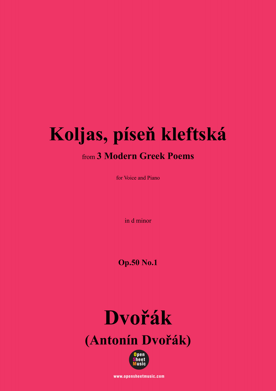 A. Dvořák-Koljas,píseň kleftská,in d minor Piano, Vocal scores gallery preview page 1