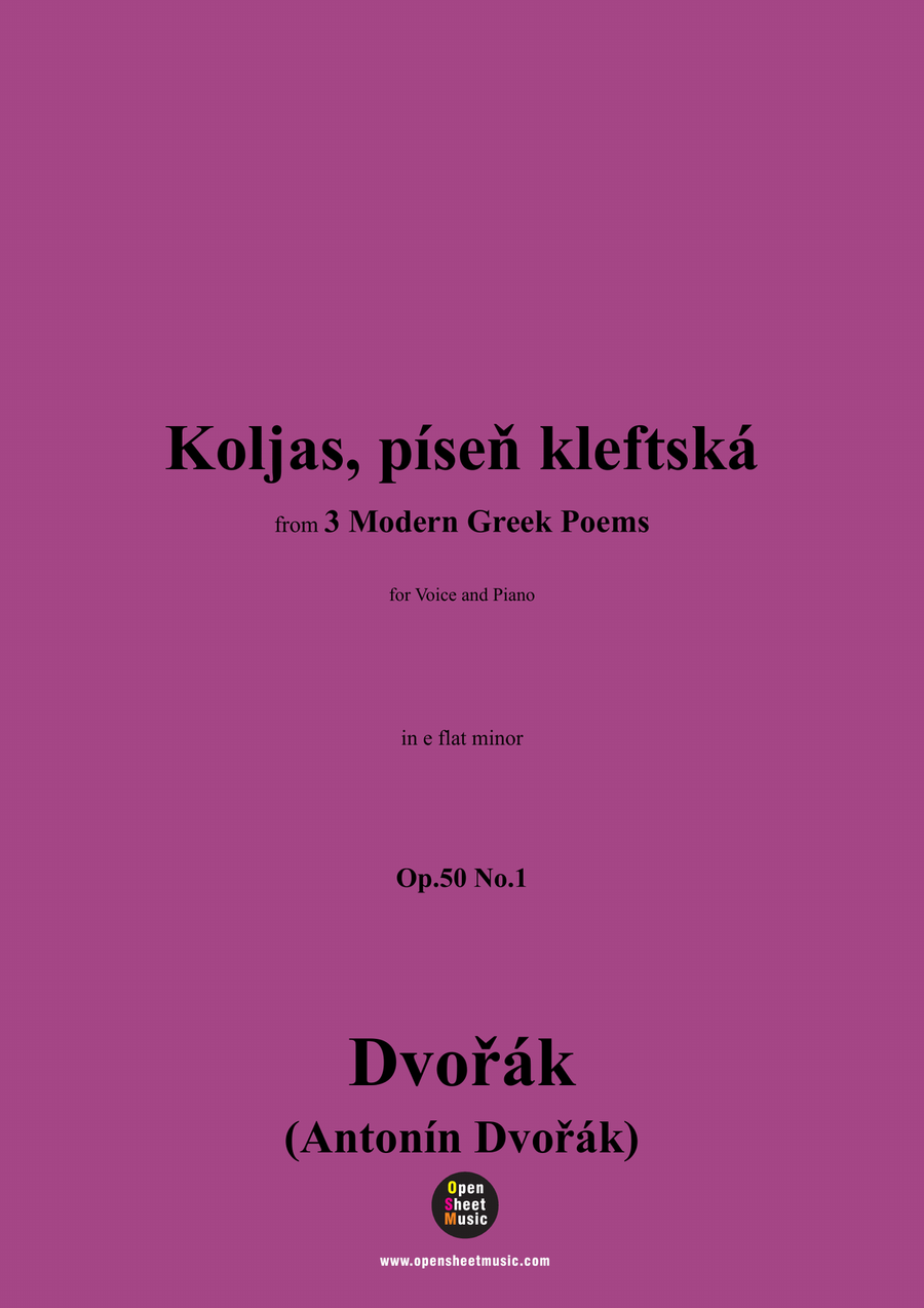 A. Dvořák-Koljas,píseň kleftská,in e flat minor Piano, Vocal scores gallery preview page 1