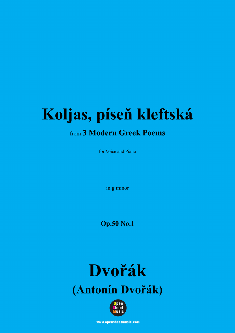 A. Dvořák-Koljas,píseň kleftská,in g minor Piano, Vocal scores gallery preview page 1