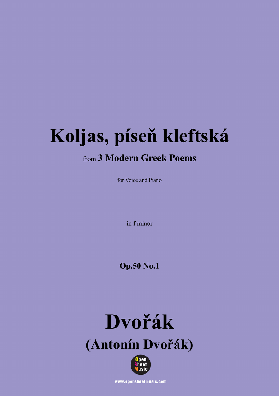 A. Dvořák-Koljas,píseň kleftská,in f minor Piano, Vocal scores gallery preview page 1