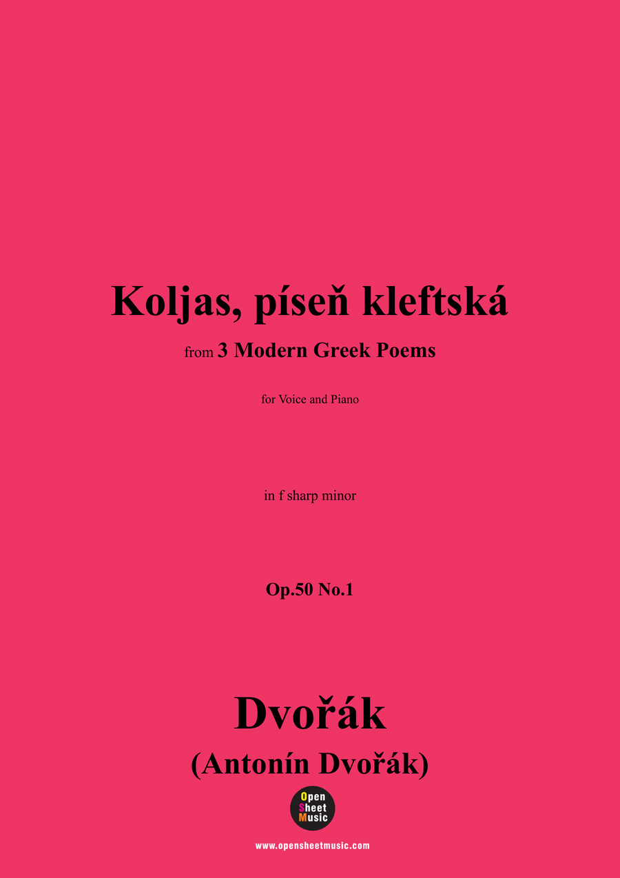 A. Dvořák-Koljas,píseň kleftská,in f sharp minor Piano, Vocal scores gallery preview page 1