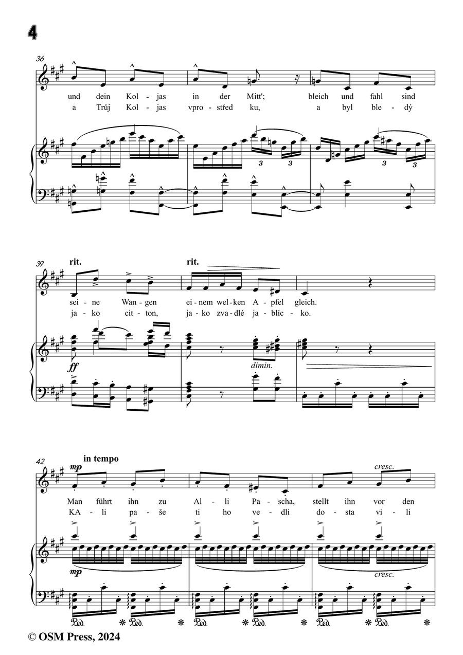 A. Dvořák-Koljas,píseň kleftská,in f sharp minor Piano, Vocal scores gallery preview page 6