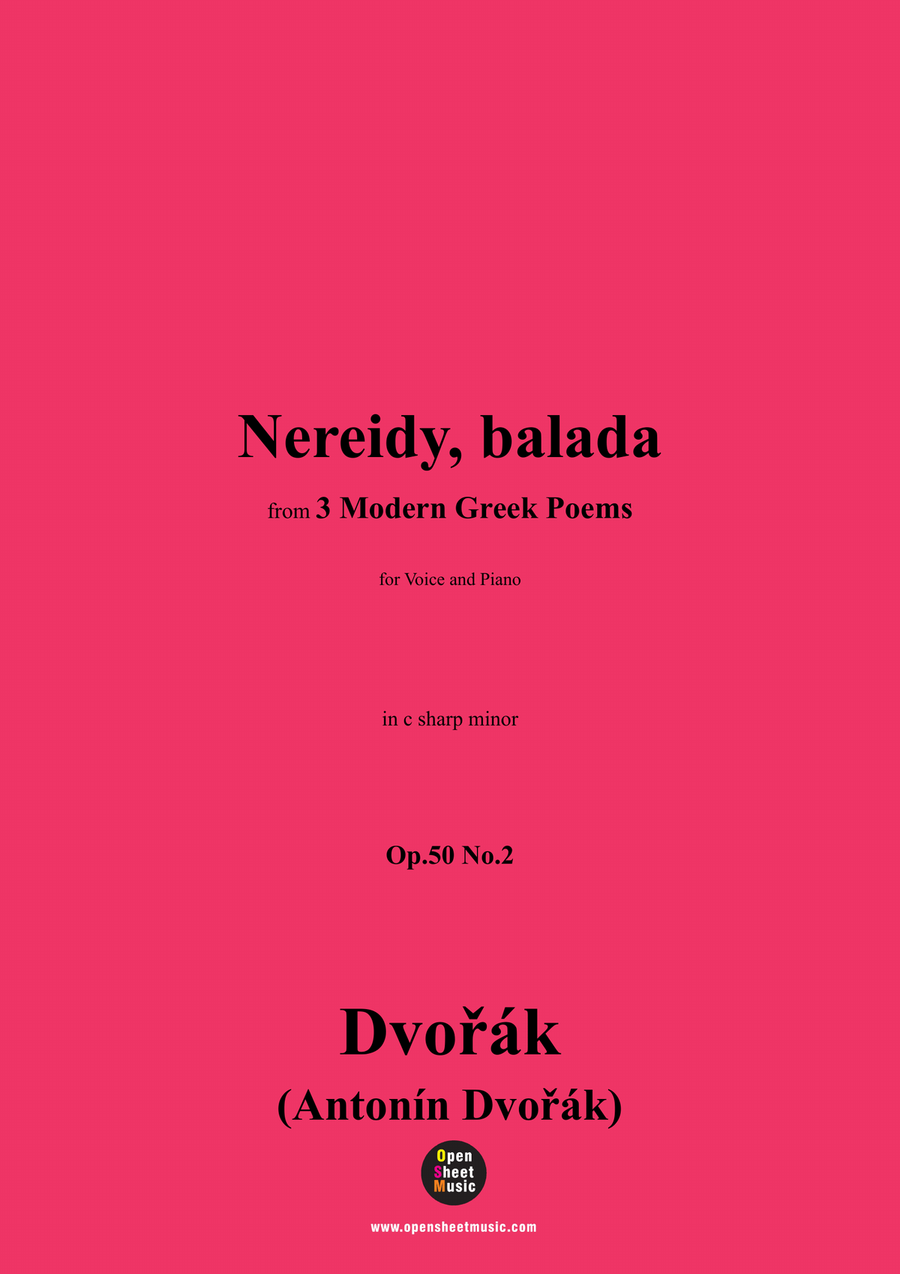A. Dvořák-Nereidy,balada,in c sharp minor Piano, Vocal scores gallery preview page 1