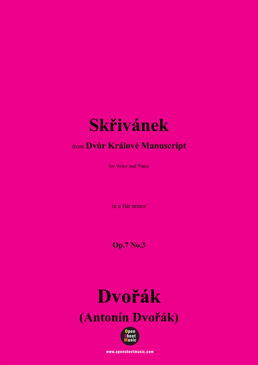A. Dvořák-Skřivánek(The Lark),in a flat minor Piano, Vocal scores gallery preview page 1