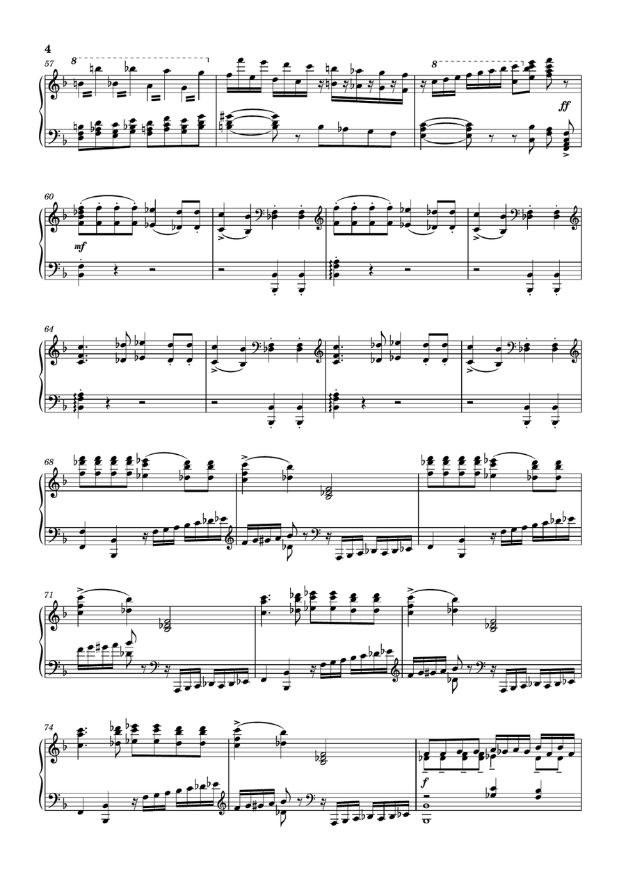 Tchaikovsky‬ - Symphony No. 4, Movement IV, for piano Piano Solo scores gallery preview page 4