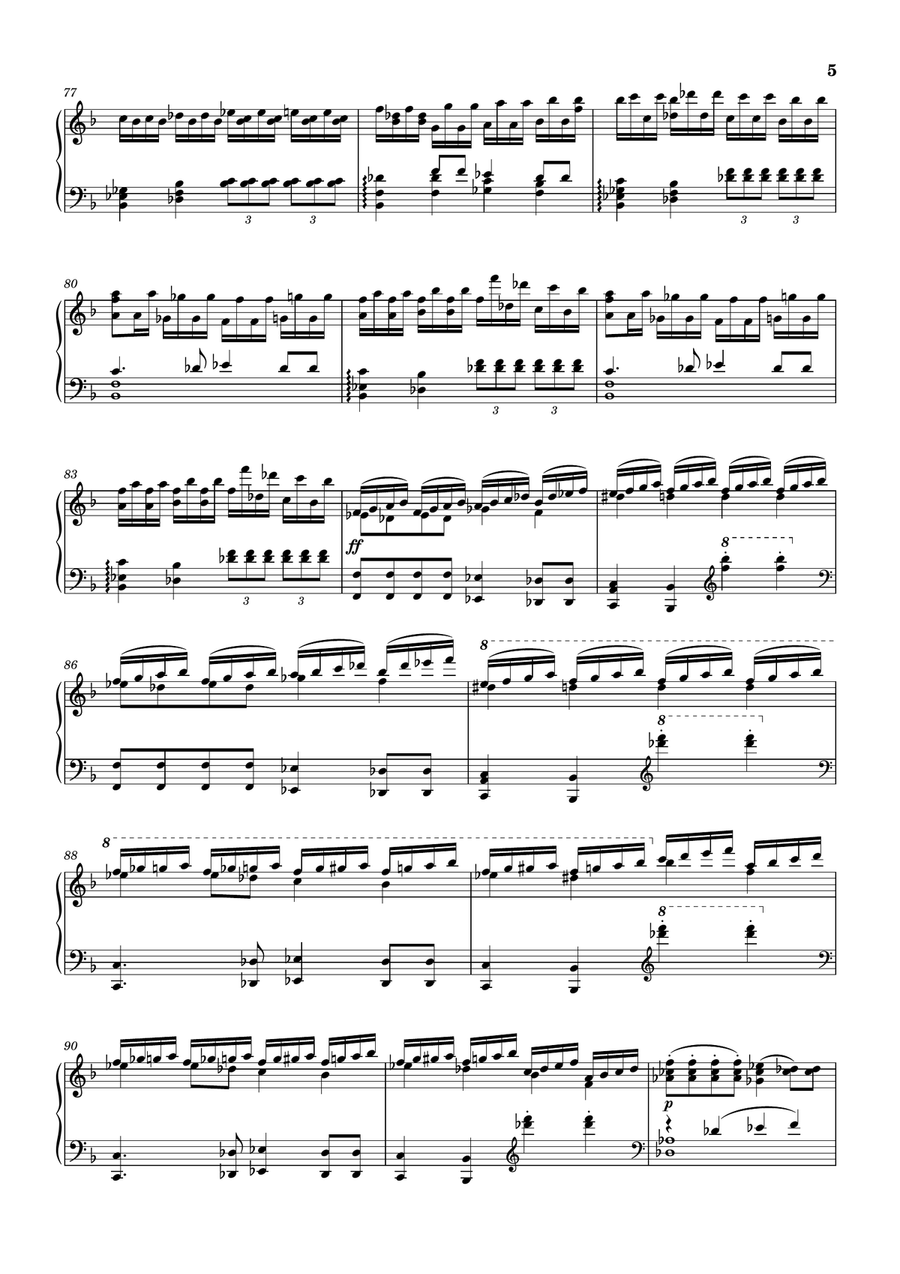 Tchaikovsky‬ - Symphony No. 4, Movement IV, for piano Piano Solo scores gallery preview page 5