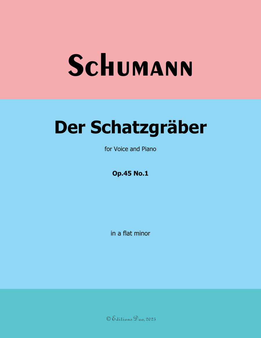 Der Schatzgräber, by Schumann, Op.45 No.1, in a flat minor Piano, Vocal scores gallery preview page 1
