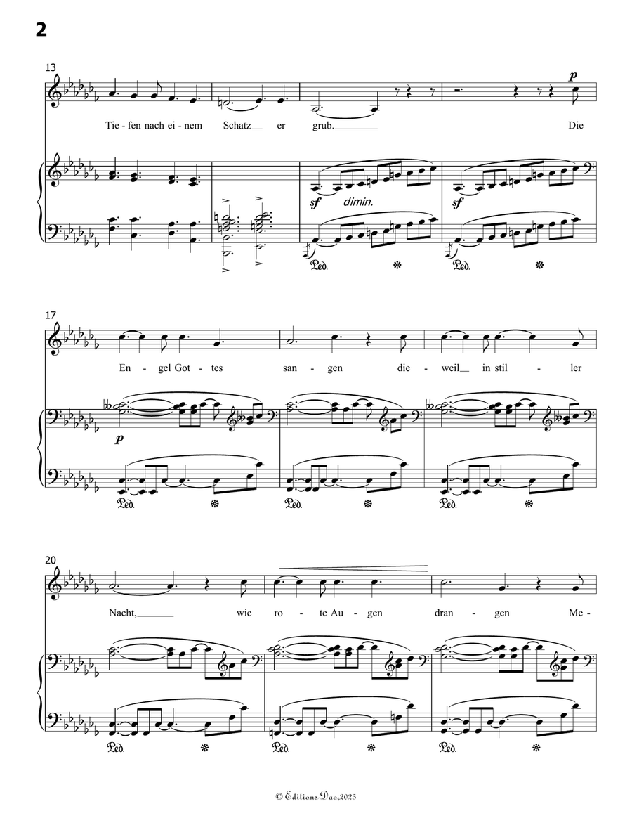Der Schatzgräber, by Schumann, Op.45 No.1, in a flat minor Piano, Vocal scores gallery preview page 4