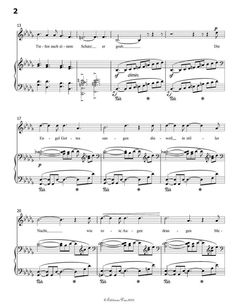 Der Schatzgräber, by Schumann, Op.45 No.1, in b flat minor Piano, Vocal scores gallery preview page 4