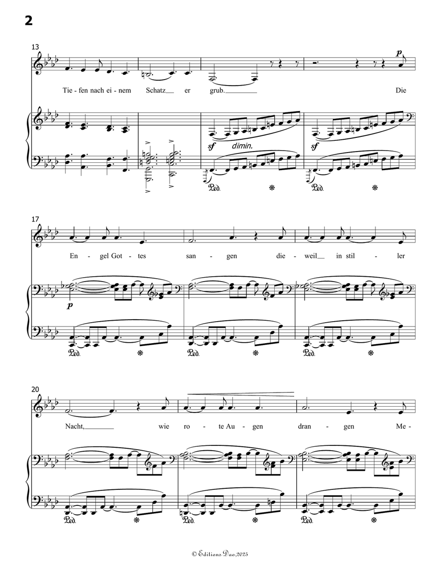 Der Schatzgräber, by Schumann, Op.45 No.1, in f minor Piano, Vocal scores gallery preview page 4