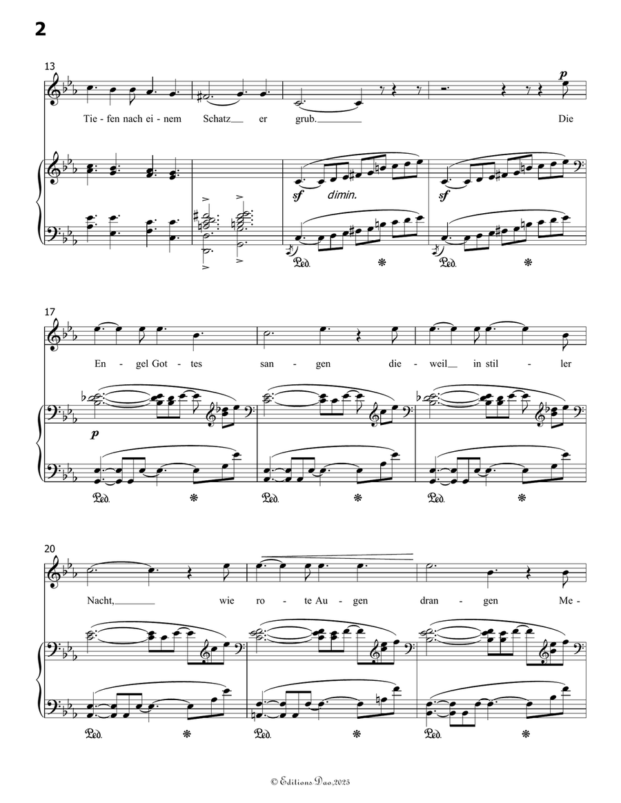 Der Schatzgräber, by Schumann, Op.45 No.1, in c minor Piano, Vocal scores gallery preview page 4