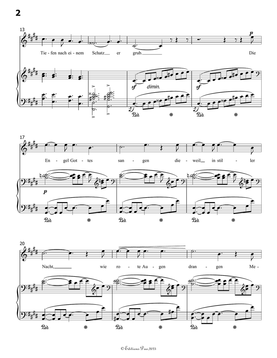 Der Schatzgräber, by Schumann, Op.45 No.1, in c sharp minor Piano, Vocal scores gallery preview page 4