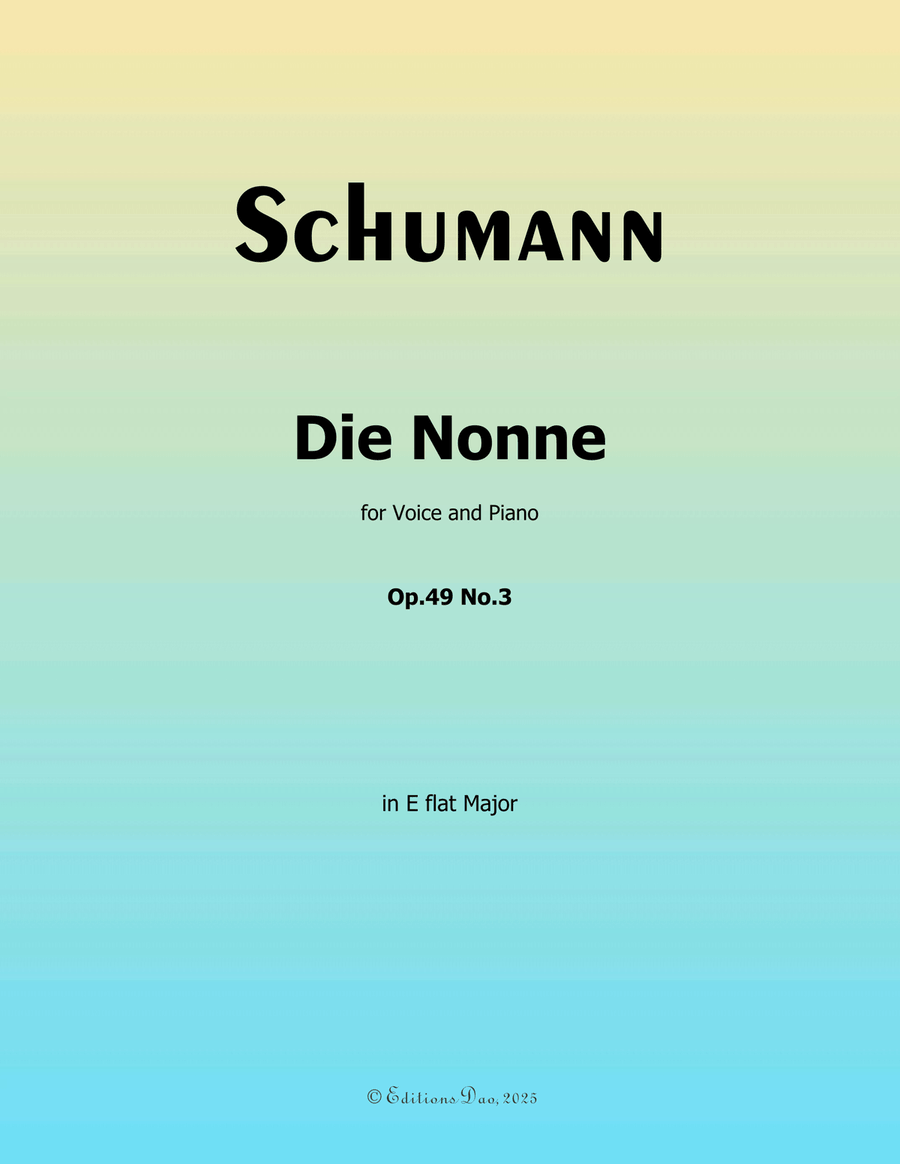 Die Nonne, by Schumann, Op.49 No.3, in E flat Major Piano, Vocal scores gallery preview page 1