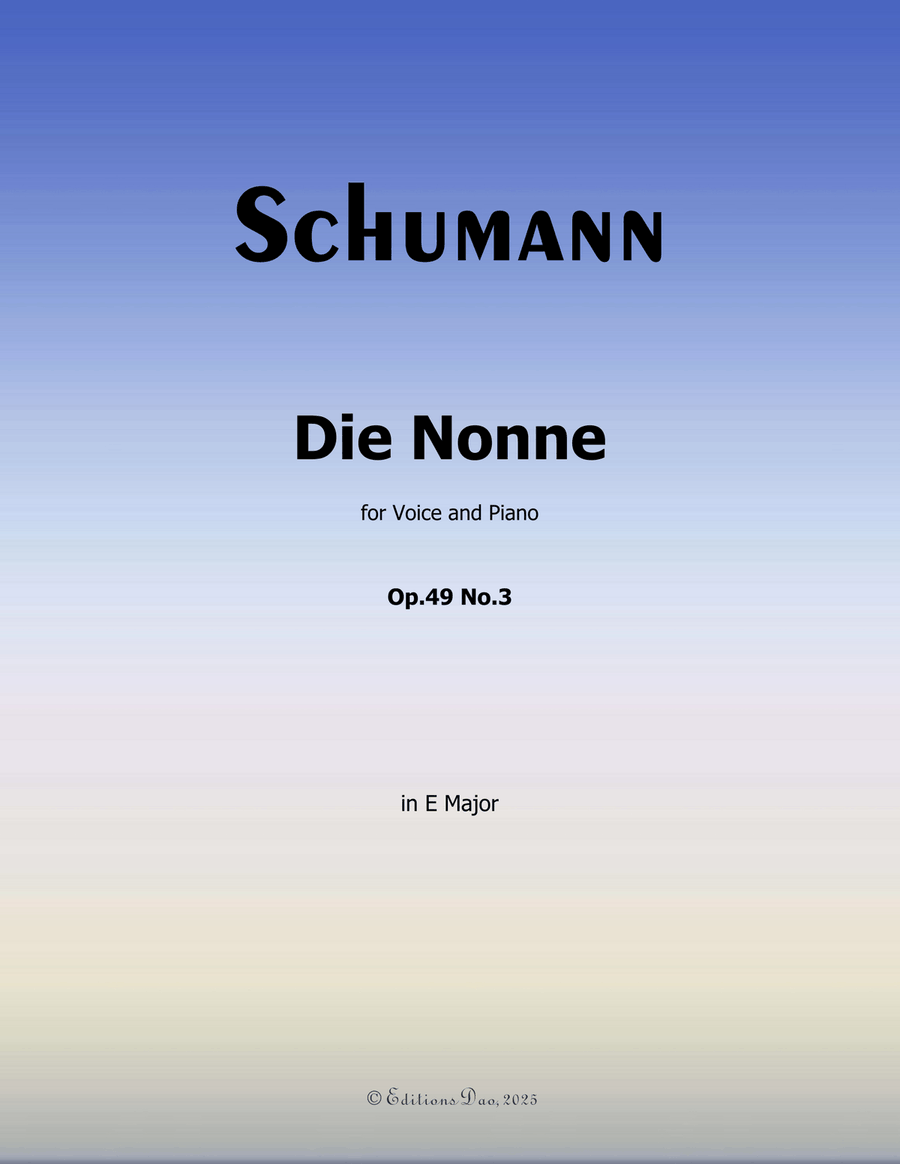 Die Nonne, by Schumann, Op.49 No.3, in E Major Piano, Vocal scores gallery preview page 1