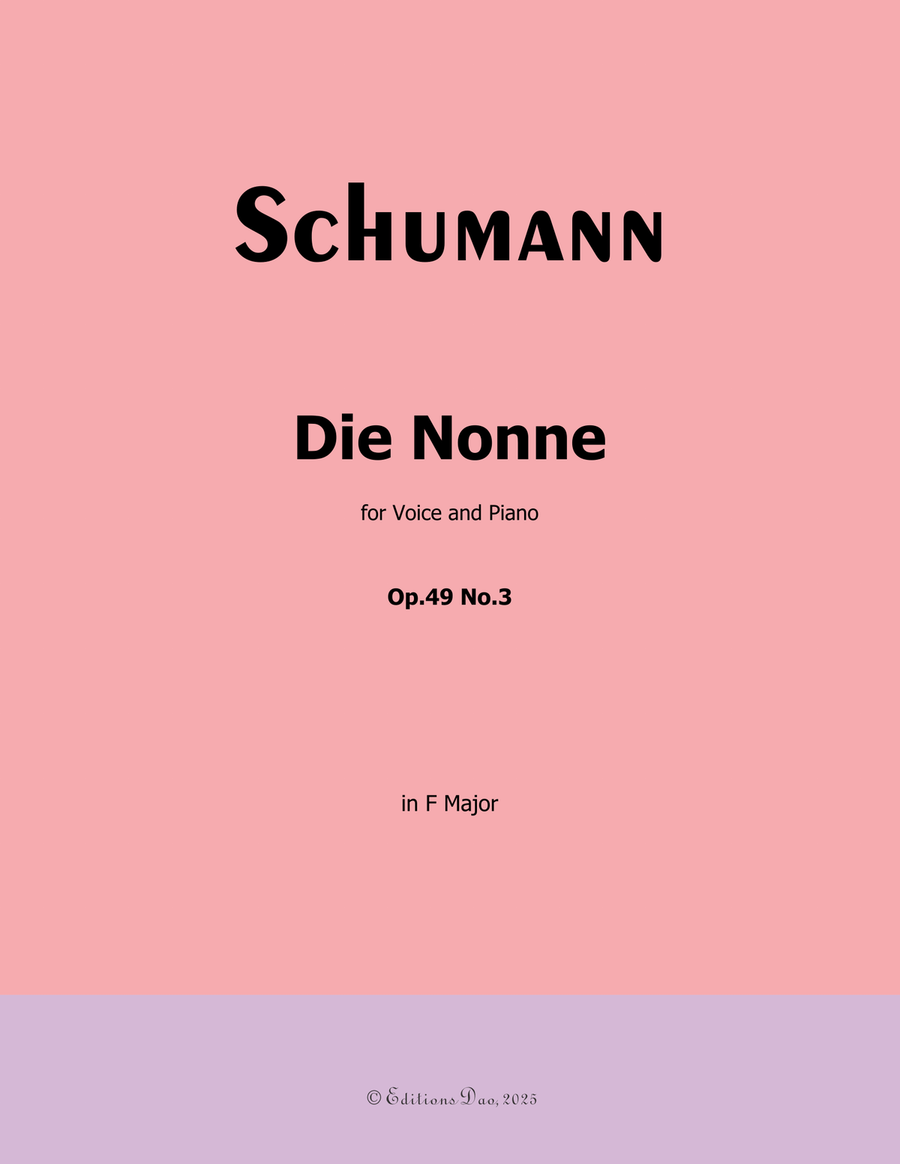 Die Nonne, by Schumann, Op.49 No.3, in F Major Piano, Vocal scores gallery preview page 1