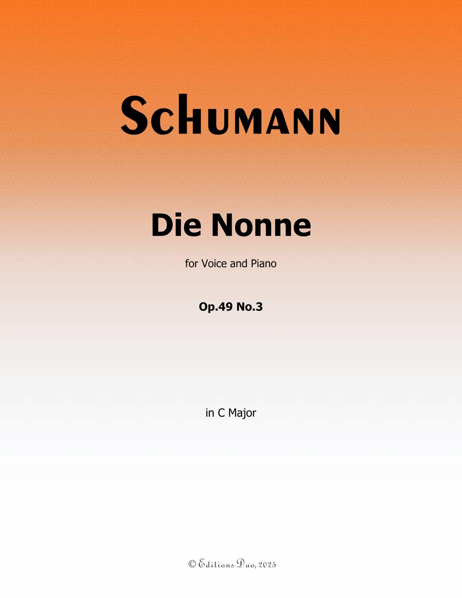 Die Nonne, by Schumann, Op.49 No.3, in C Major Piano, Vocal scores gallery preview page 1