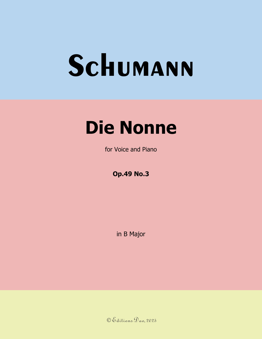 Die Nonne, by Schumann, Op.49 No.3, in B Major Piano, Vocal scores gallery preview page 1
