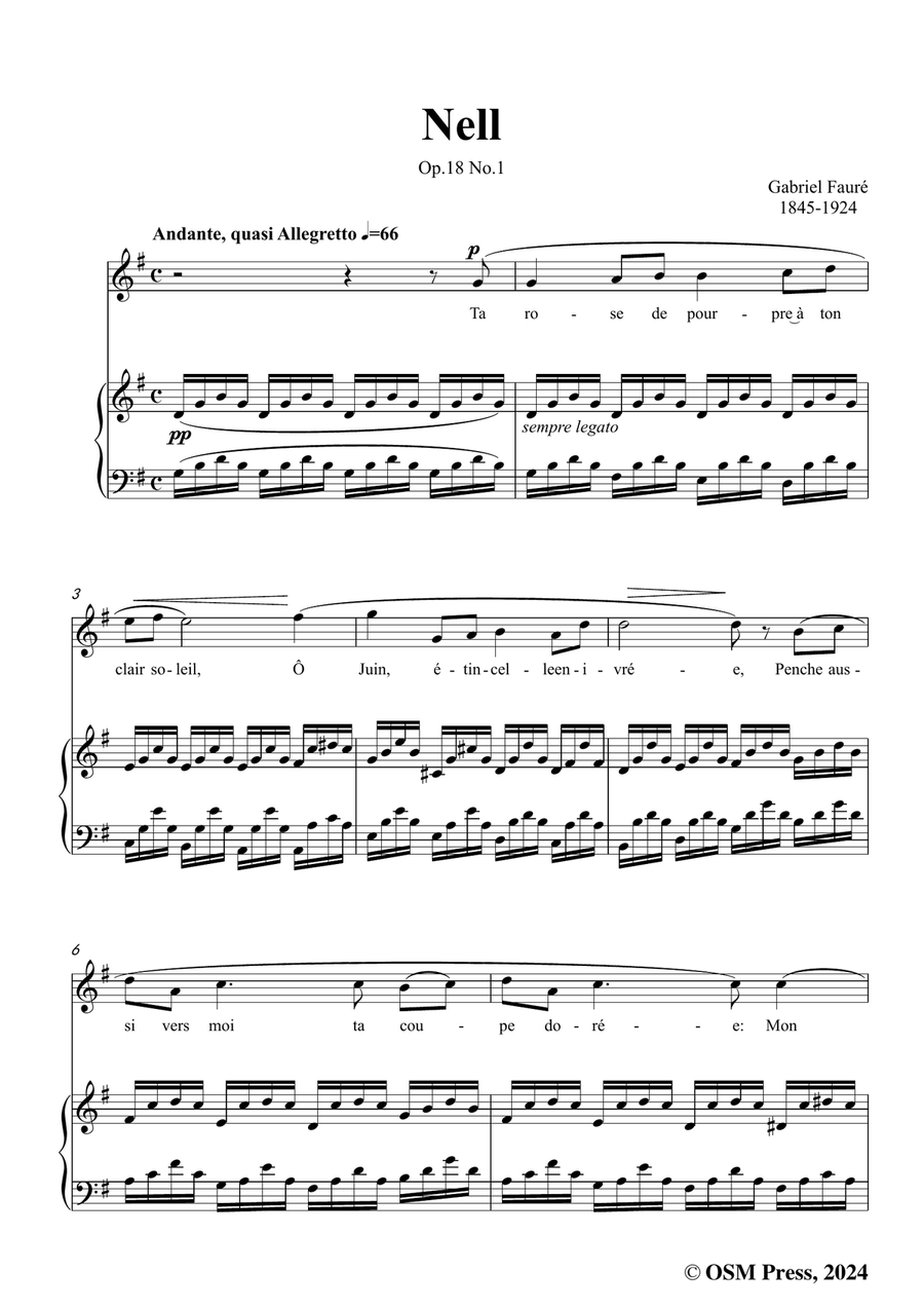 G. Fauré-Nell,in e minor G. Fauré-Nell,in e minor Piano, Vocal scores gallery preview page 3