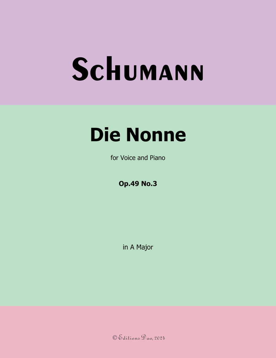 Die Nonne, by Schumann, Op.49 No.3, in A Major Piano, Vocal scores gallery preview page 1