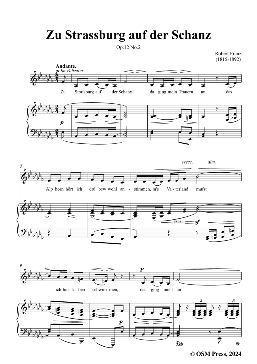 R. Franz-Zu Strassburg auf der Schanz,in a flat minor Piano, Vocal scores gallery preview page 3