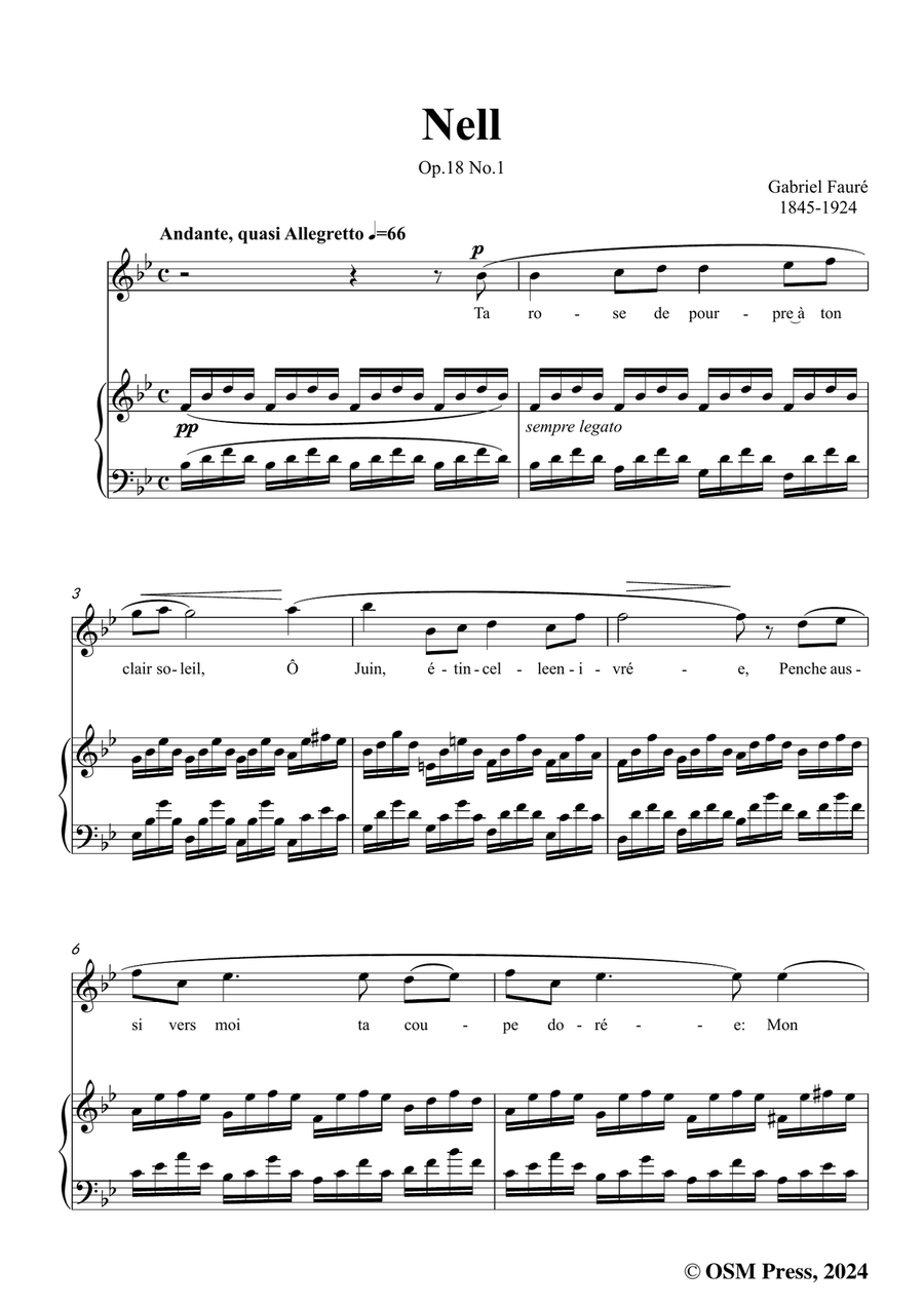 G. Fauré-Nell,in g minor G. Fauré-Nell,in g minor Piano, Vocal scores gallery preview page 3