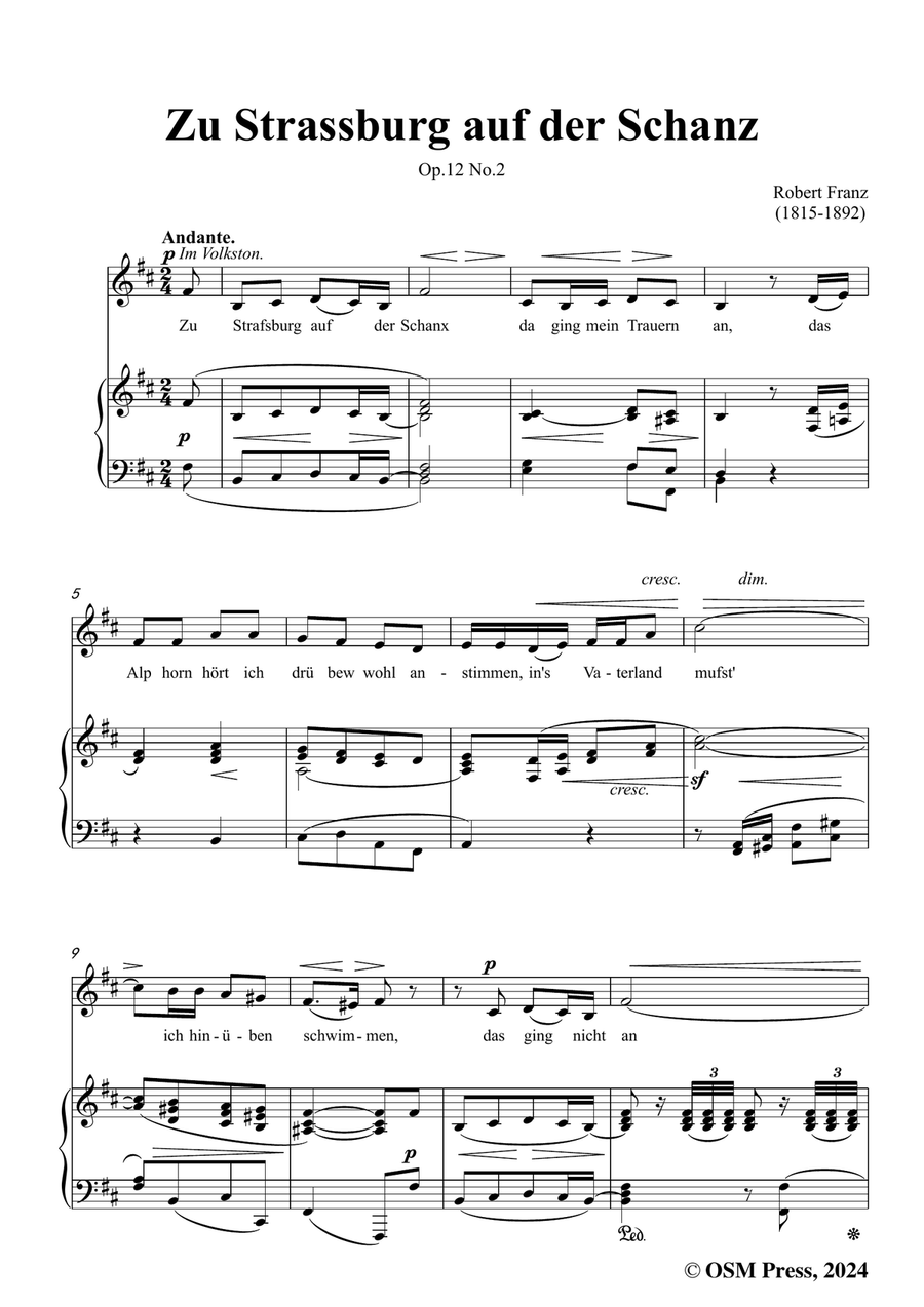 R. Franz-Zu Strassburg auf der Schanz,in b minor Piano, Vocal scores gallery preview page 3