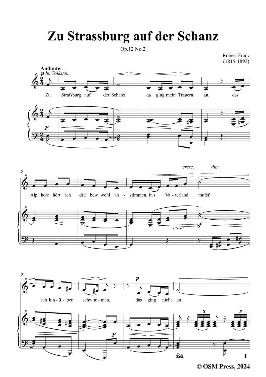 R. Franz-Zu Strassburg auf der Schanz,in a minor Piano, Vocal scores gallery preview page 3