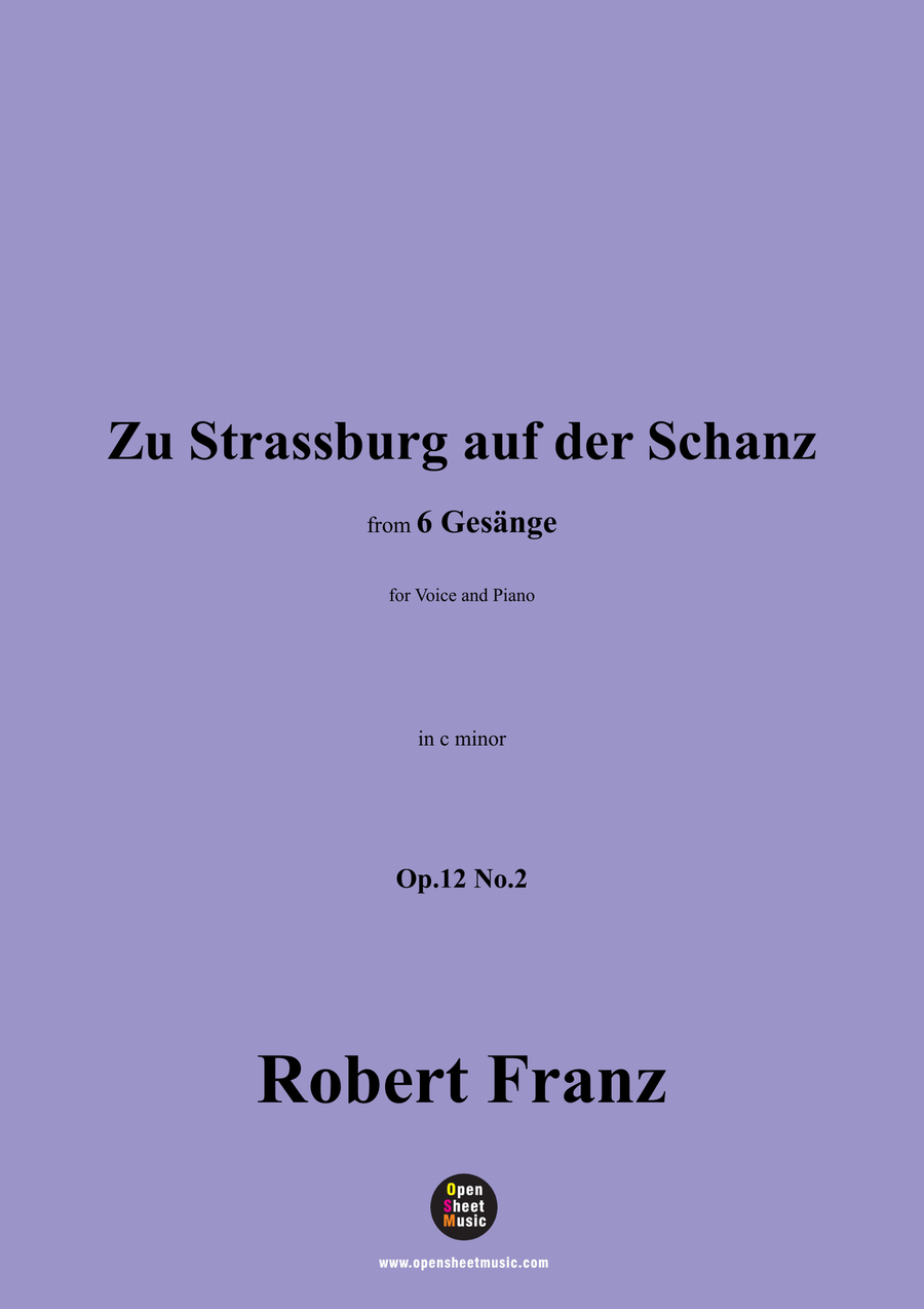 R. Franz-Zu Strassburg auf der Schanz,in c minor Piano, Vocal scores gallery preview page 1