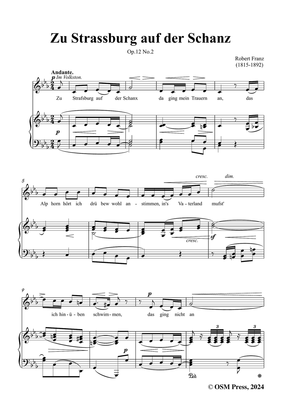 R. Franz-Zu Strassburg auf der Schanz,in c minor Piano, Vocal scores gallery preview page 3