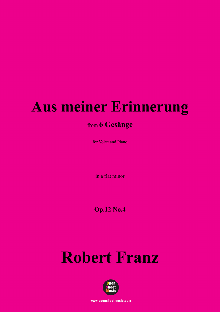 R. Franz-Aus meiner Erinnerung,in a flat minor Piano, Vocal scores gallery preview page 1