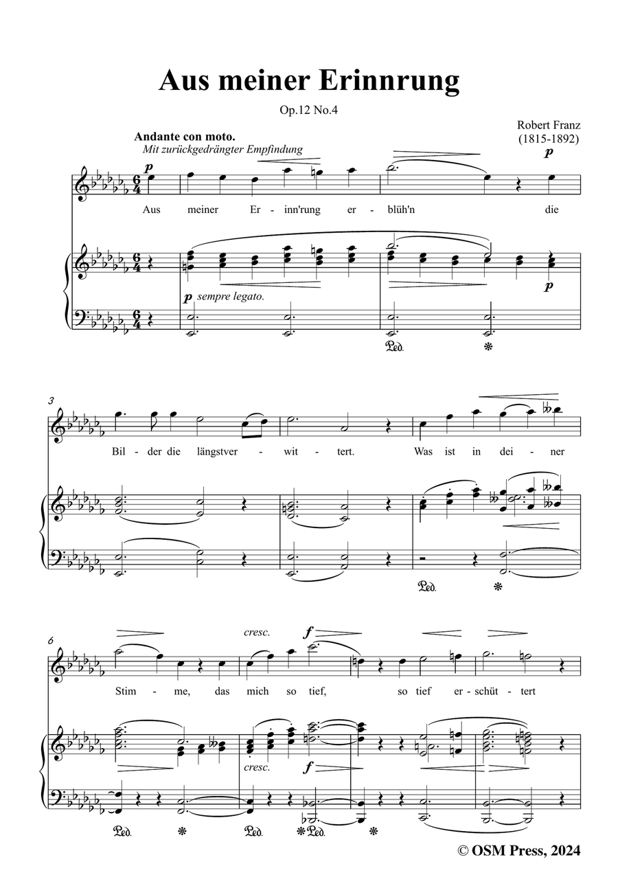 R. Franz-Aus meiner Erinnerung,in a flat minor Piano, Vocal scores gallery preview page 3