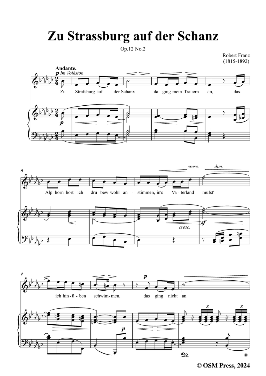 R. Franz-Zu Strassburg auf der Schanz,in e flat minor Piano, Vocal scores gallery preview page 3