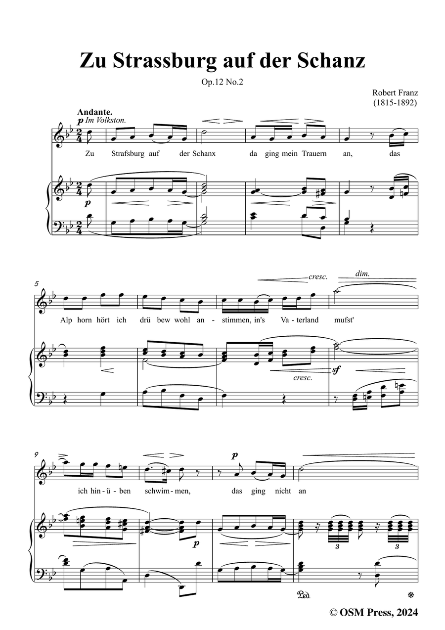 R. Franz-Zu Strassburg auf der Schanz,in g minor Piano, Vocal scores gallery preview page 3
