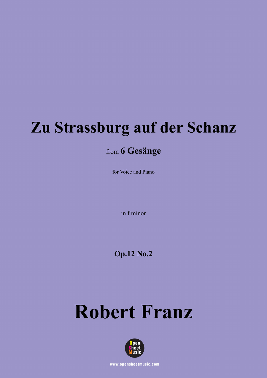 R. Franz-Zu Strassburg auf der Schanz,in f minor Piano, Vocal scores gallery preview page 1