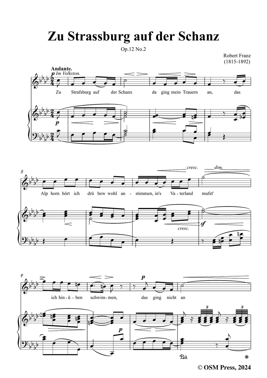 R. Franz-Zu Strassburg auf der Schanz,in f minor Piano, Vocal scores gallery preview page 3
