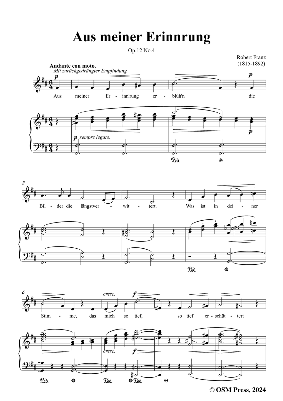 R. Franz-Aus meiner Erinnerung,in b minor Piano, Vocal scores gallery preview page 3