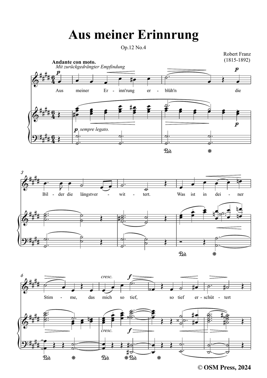 R. Franz-Aus meiner Erinnerung,in c sharp minor Piano, Vocal scores gallery preview page 3