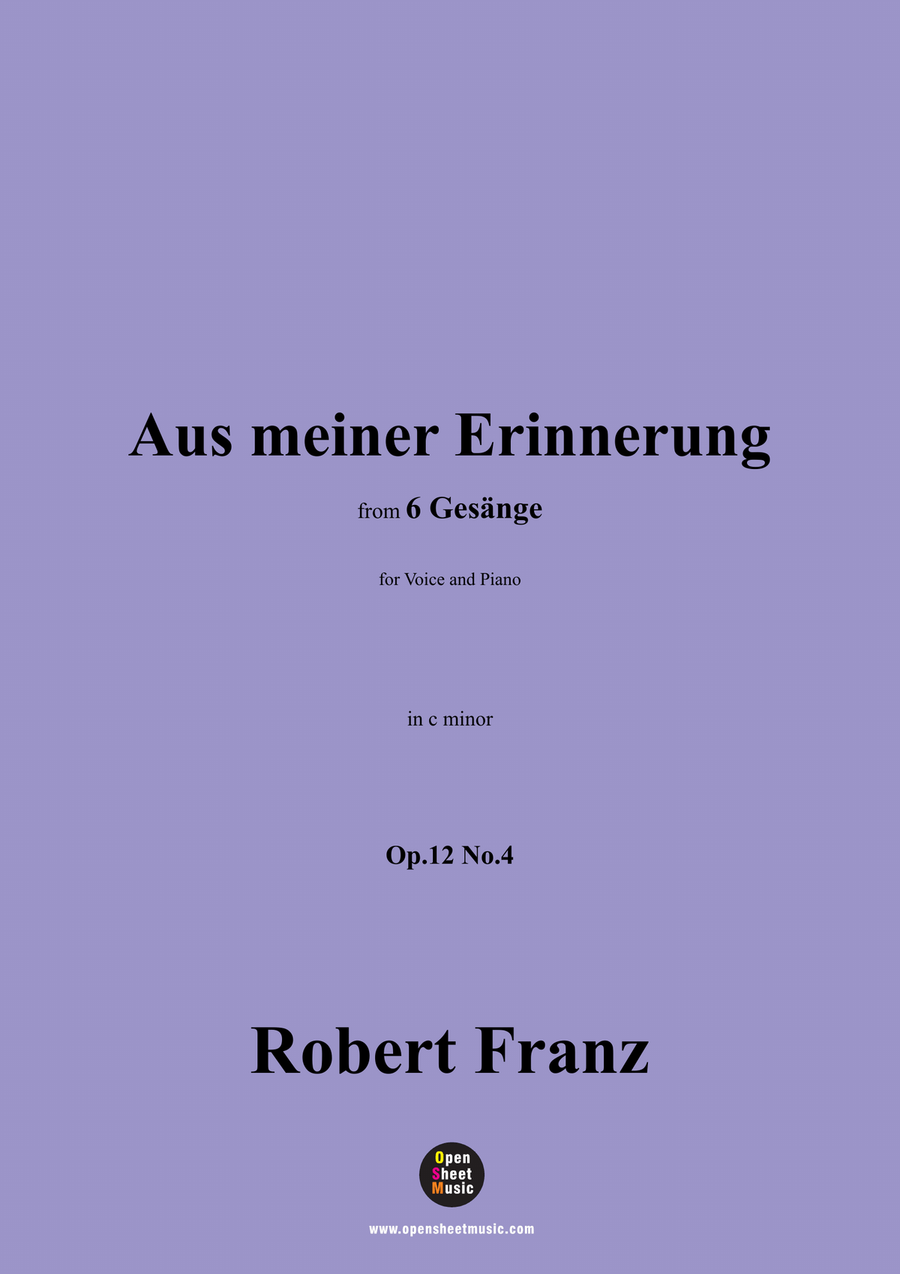 R. Franz-Aus meiner Erinnerung,in c minor Piano, Vocal scores gallery preview page 1