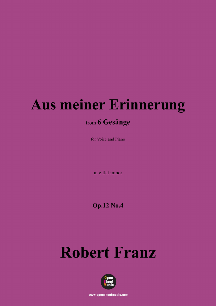 R. Franz-Aus meiner Erinnerung,in e flat minor Piano, Vocal scores gallery preview page 1