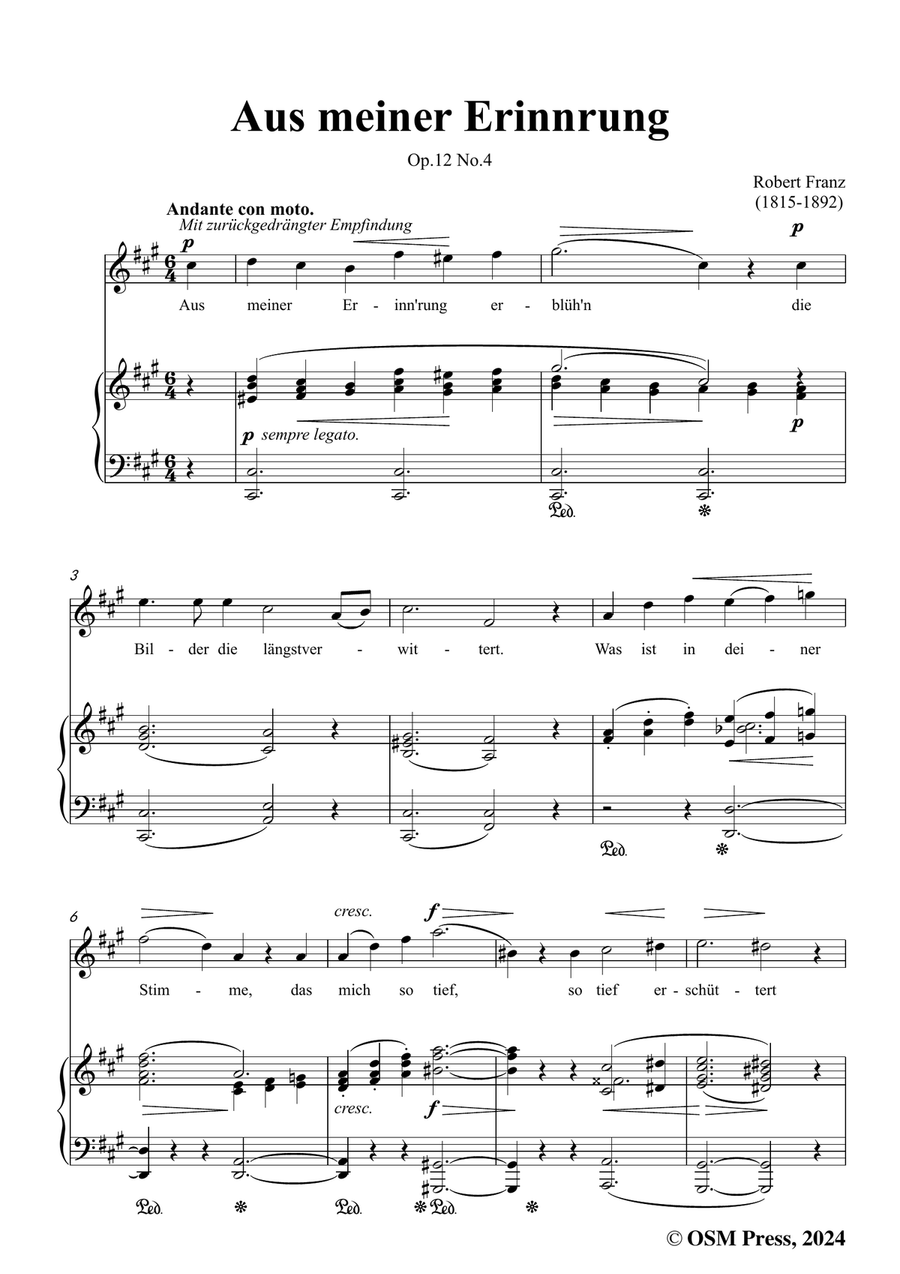 R. Franz-Aus meiner Erinnerung,in f sharp minor Piano, Vocal scores gallery preview page 3