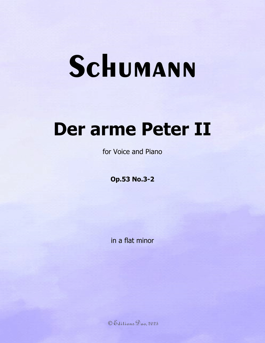 Der arme Peter 2, by Schumann, Op.53 No.3-2, in a flat minor Piano, Vocal scores gallery preview page 1