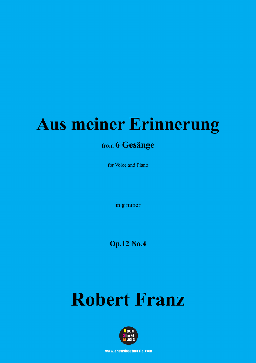 R. Franz-Aus meiner Erinnerung,in g minor Piano, Vocal scores gallery preview page 1