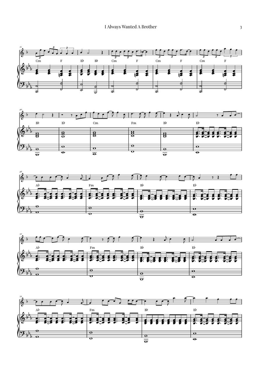 I Always Wanted A Brother Soprano Saxophone scores gallery preview page 3