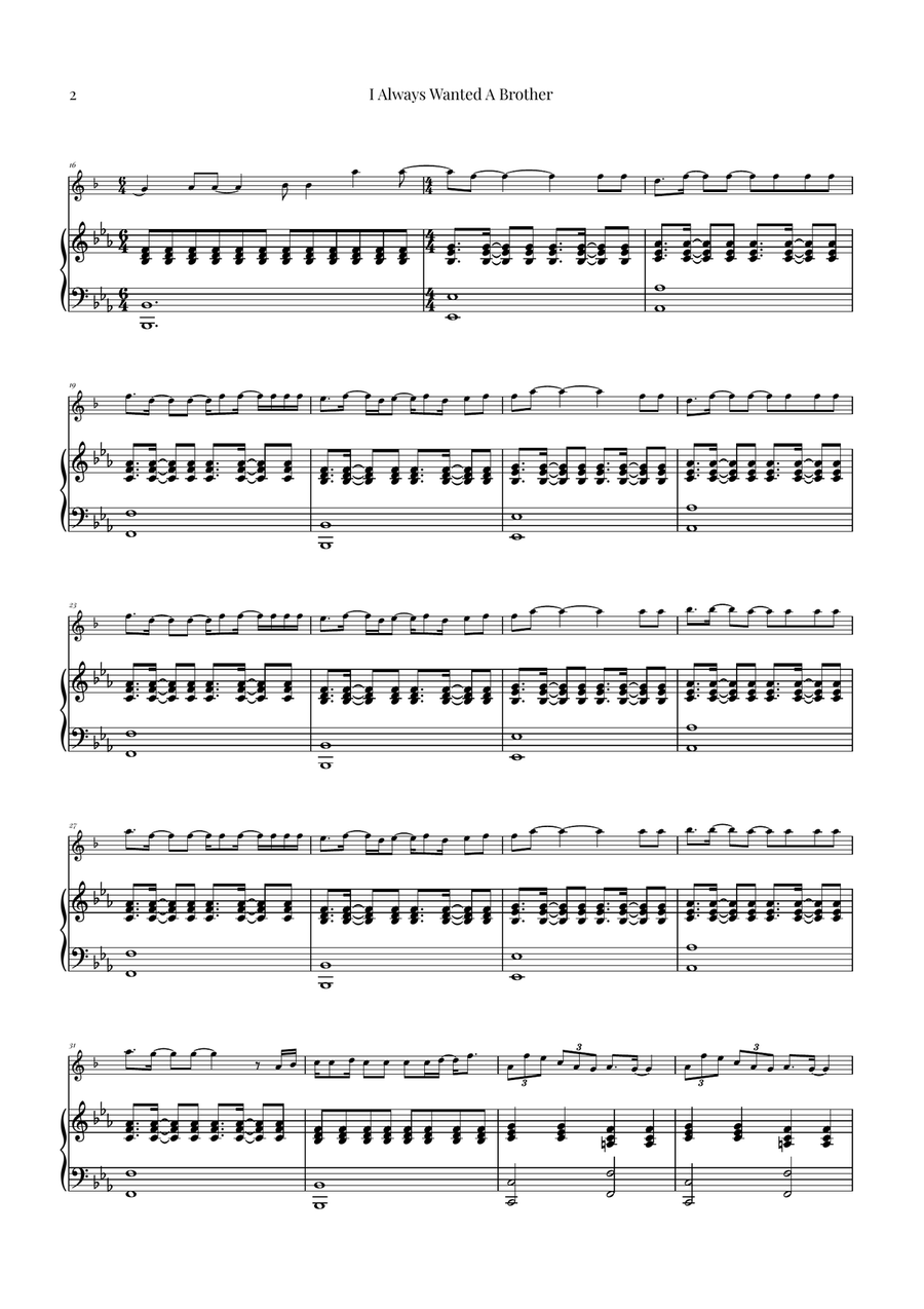 I Always Wanted A Brother Soprano Saxophone scores gallery preview page 2
