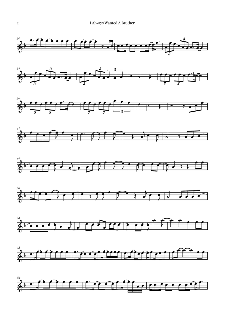 I Always Wanted A Brother Soprano Saxophone scores gallery preview page 2