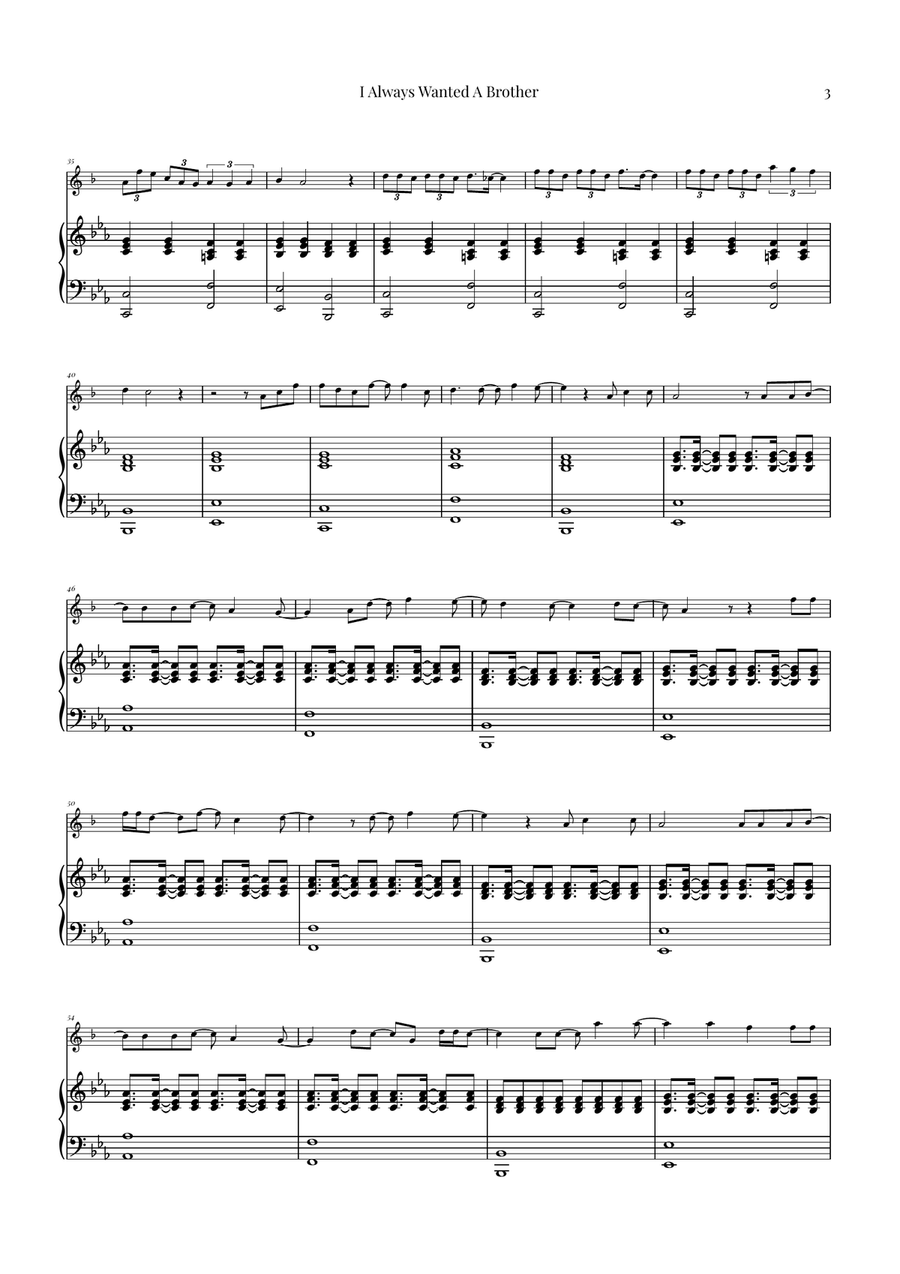 I Always Wanted A Brother Tenor Saxophone scores gallery preview page 3